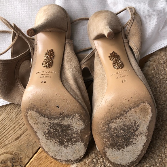 Aquazzura nude suede heel - Picture 3 of 5